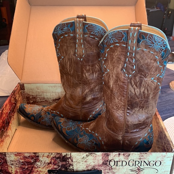 Old Gringo Brass/ Aqua Cowgirl boots - Picture 2 of 5